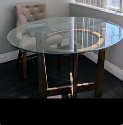 Round Glass Top Dining Table