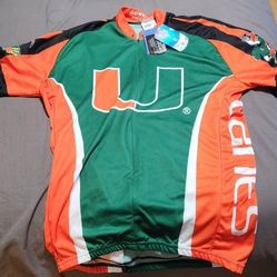 Miami Hurricanes Mens Large Cycling jersey