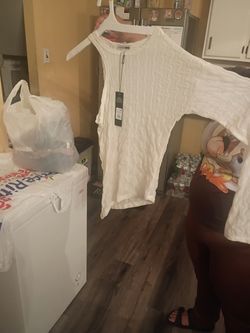 Fashion Nova White Textured Top with Tags
