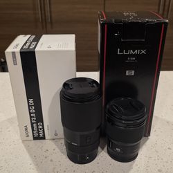Sigma 105mm f2.8 L mount lens and lumix s85mm 1.8