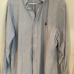 RALPH LAUREN LONG SLEEVE PLAID DRESS BUTTON DOWN SHIRTS CLASIC FIT LARGE-16 1/2