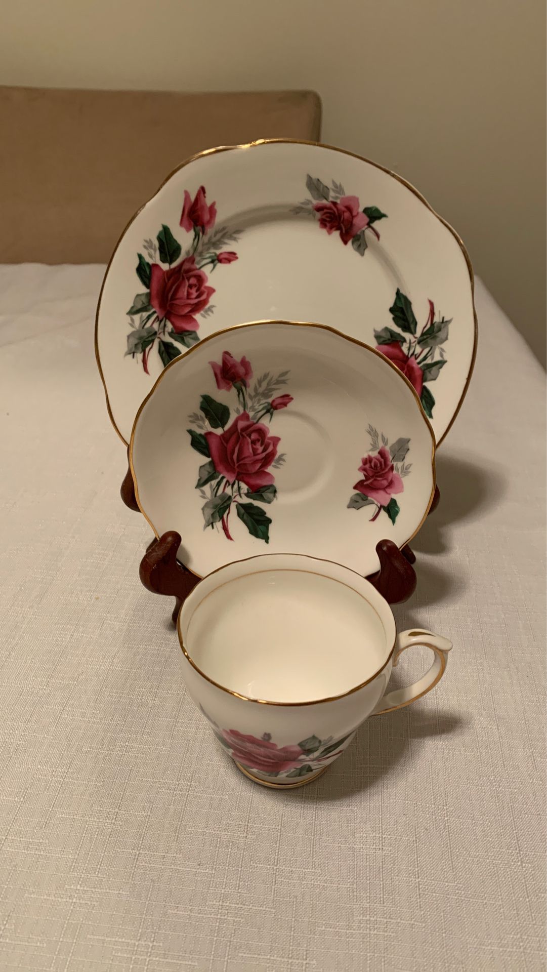 Duchess bone China cup & saucer with sandwich plate