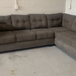 2 Piece Sectional / Couch / Sofa / Chaise Charcoal Gray Delta City By Ashley Furniture