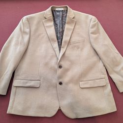 Men's Cashmere Blend Ralph Lauren beige sport coat / jacket 48R