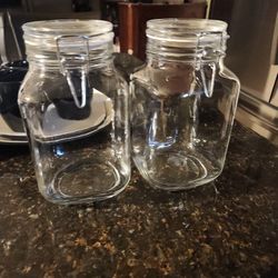 2 Glass Jars Bormioli Rocco. 2ltrs 