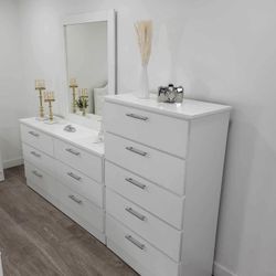 Dresser Whit Mirror And Chest - Cómoda Con Espejo Y Gavetero 