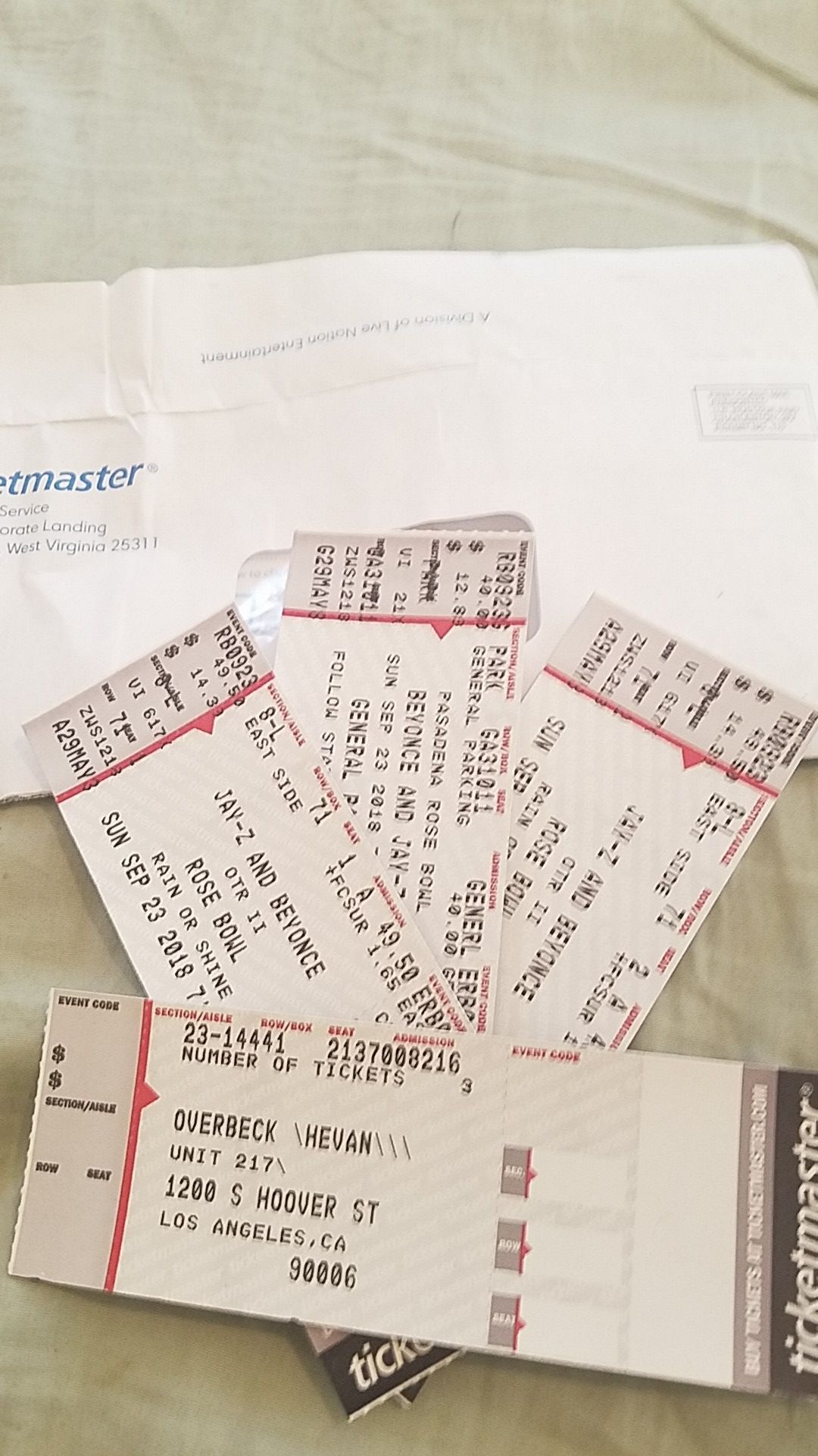 Beyonce and jay z PARKING TICKET