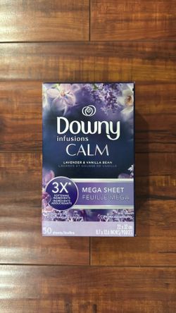 Downy Infusions CALM MEGA Sheet Dryer Sheets: Lavender And Vanilla Bean Scent; 50 Sheets