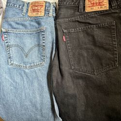 Original Men’s Levi Jeans In Size Width 38 And Length 34, Color Blue And Black 
