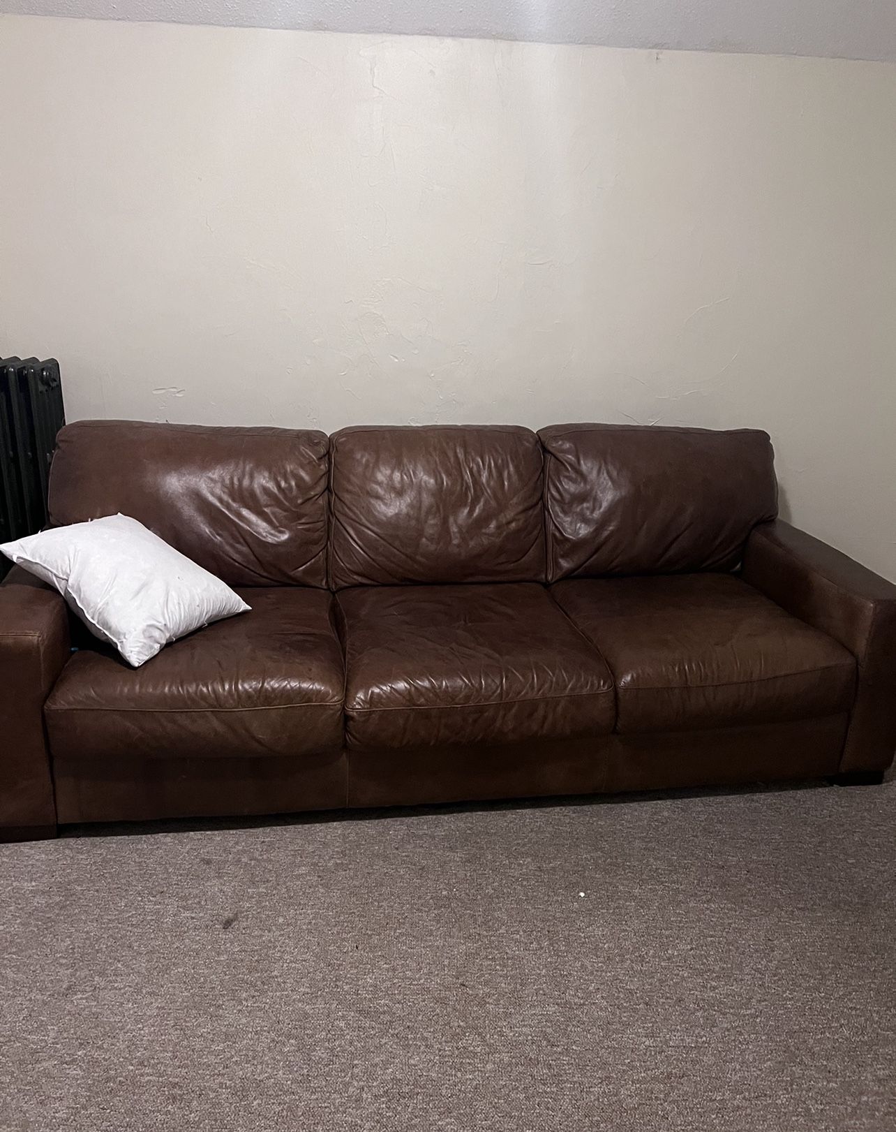 Rustic Italian Leather Sofa Couch Great! From Homesense