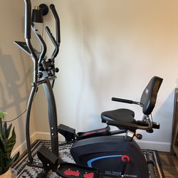 Body Champ 3-in-1 Exercise Machine, Trio Trainer, Elliptical and Upright Recumbent Bike