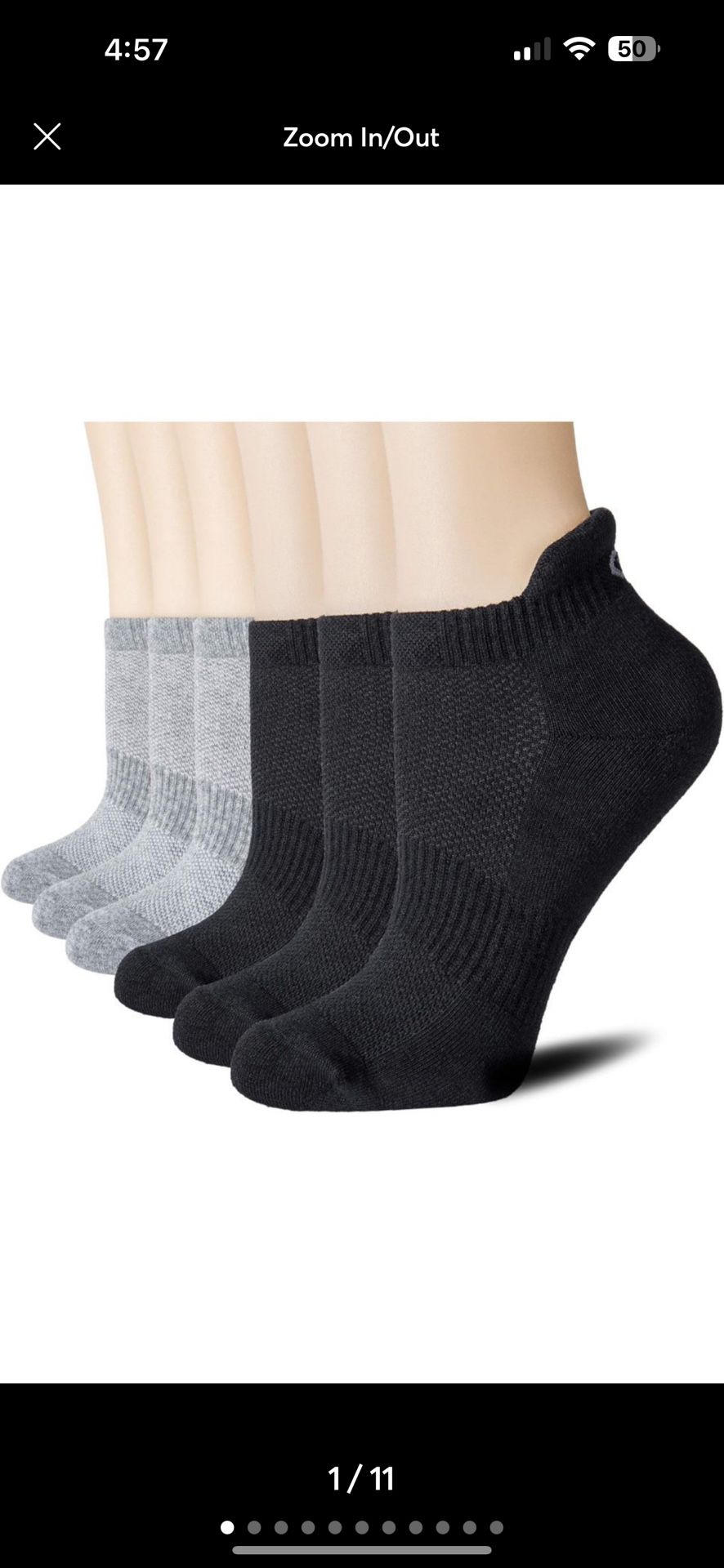 CELERSPORT 6 Pairs Ankle Athletic Running Socks Low Cut