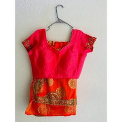 Saree With Blouse False And Piko Done