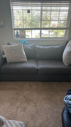 Araceli II Pewter Grey Fabric 86" Sofa