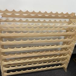 New Wine Rack Stackable Storage 6 Tier 72 Bottle Storage Display Shelves Wood