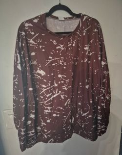 Mauve Paint Splatter Long Sleeve Top