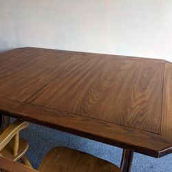 Wooden Dining Table With 3 Chairs