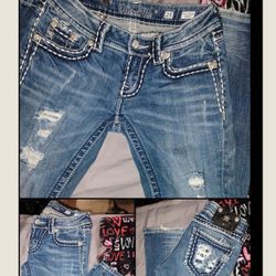 MISS ME JEANS BOOT CUT 25&26 & ALMOST FAMOUS SHORTS SZ 1