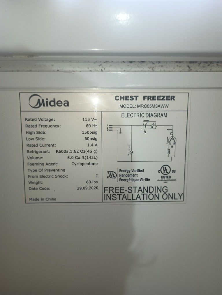 5 Cu Ft Chest Freezer