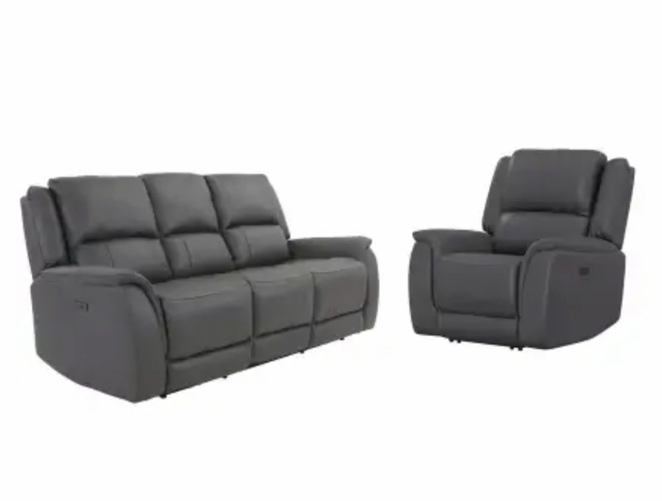 Rockwell Power Leather Sofa & chair