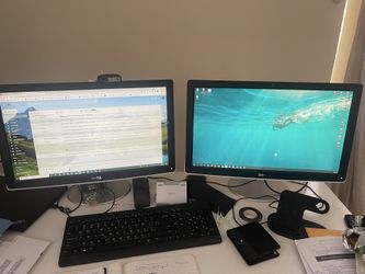 2 Dell Matching Monitors 22 Inch