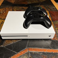 Xbox ONE S Console With 2 Black Controllers 