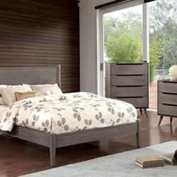 Brand New Grey 4pc Queen Bedroom Set (Available In California & Eastern King)