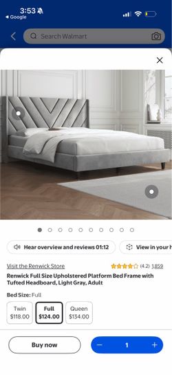 Full Size Upholstered Platform Bed Frame