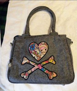 Tokidoki x JuJuBe's Heart Tote -  "Heart and Crossbones" Hand Bag