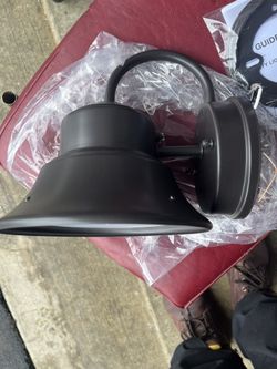 Commercial Electric 60-Watt Equivalent Integrated LED Bronze Dusk to Dawn Photocell Sensor Security Bell Outdoor Wall Pack Light 5000K