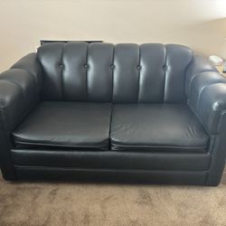 Black Leatherette Loveseat SofaBed