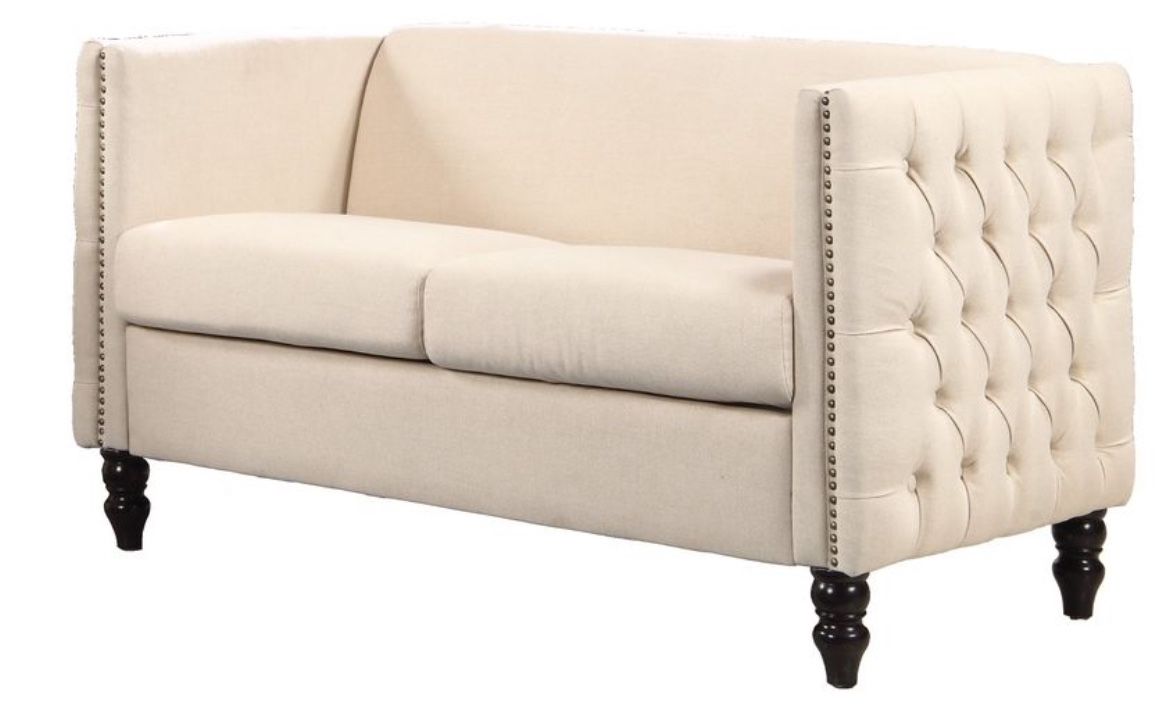 $75 - Beige Art Deco Loveseat
