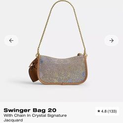 Swinger Bag 20 With Chain In Crystal Signature Jacquard