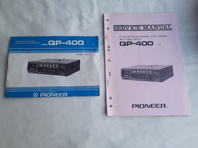 RARE Pioneer Quadraphonic 8 Track Car Stereo AM/FM QP 400 W/ Manual