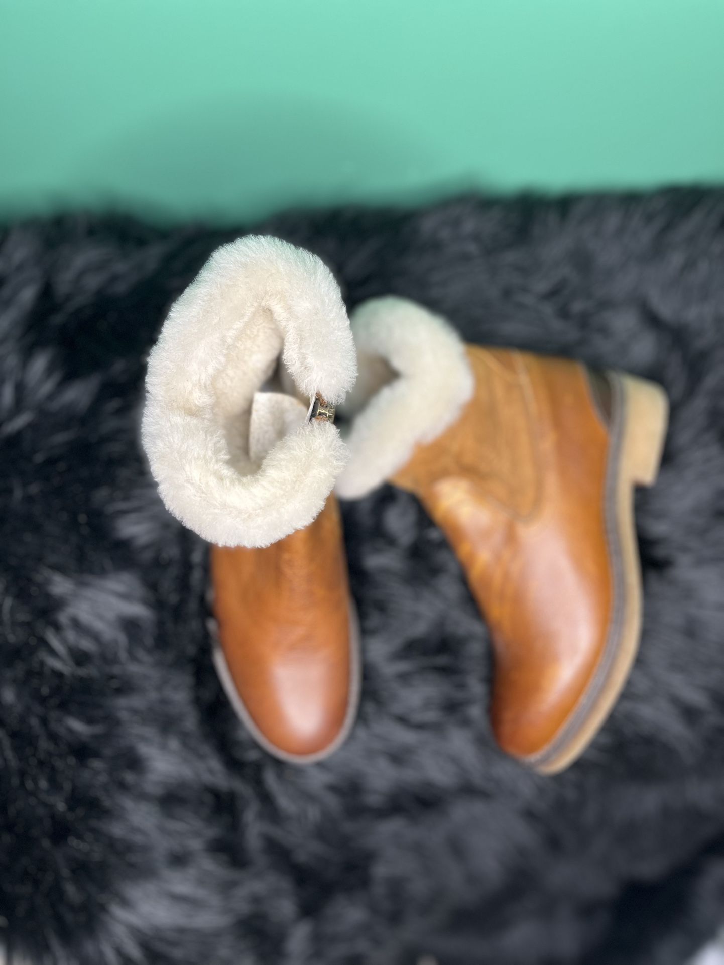 PAJAR Brown Waterproof Leather Shearling Amarillo Zip Boot