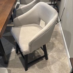 Nestor Swivel Upholstered Counter Stool with Solid Wood Frame SET OF 4