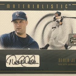 Derek Jeter 2003 Fleer Materialistic Auto Over Size Card  
