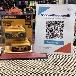 DEWALT 20V MAX XR Premium Lithium-Ion 5.0Ah Battery Pack (2 Pack)