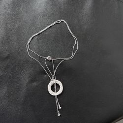  Silver Hoop Diamond Pendant 