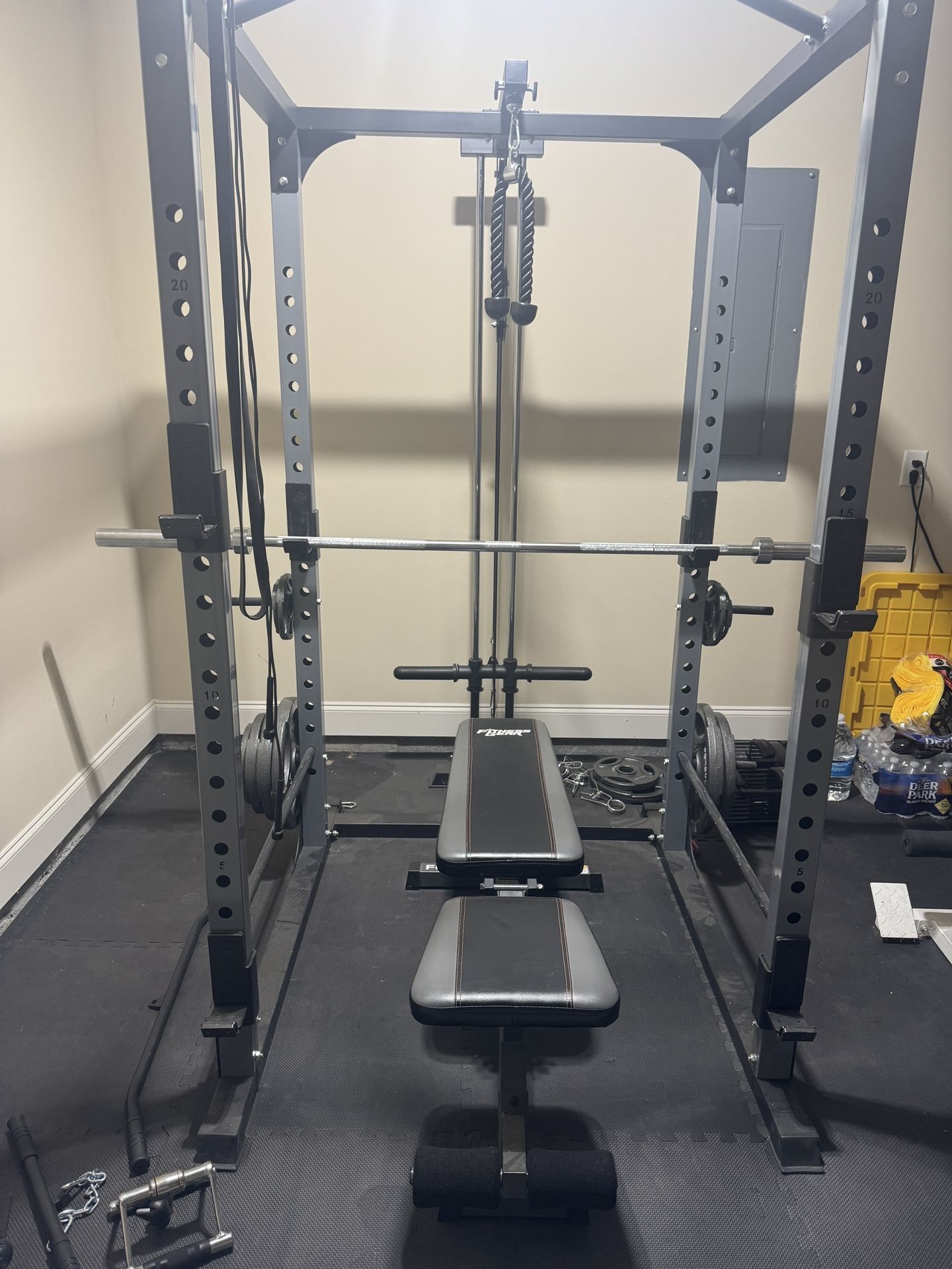 1300 lb Olympic Power Rack w/ LAT Pulldown – Home Gym Squat Rack