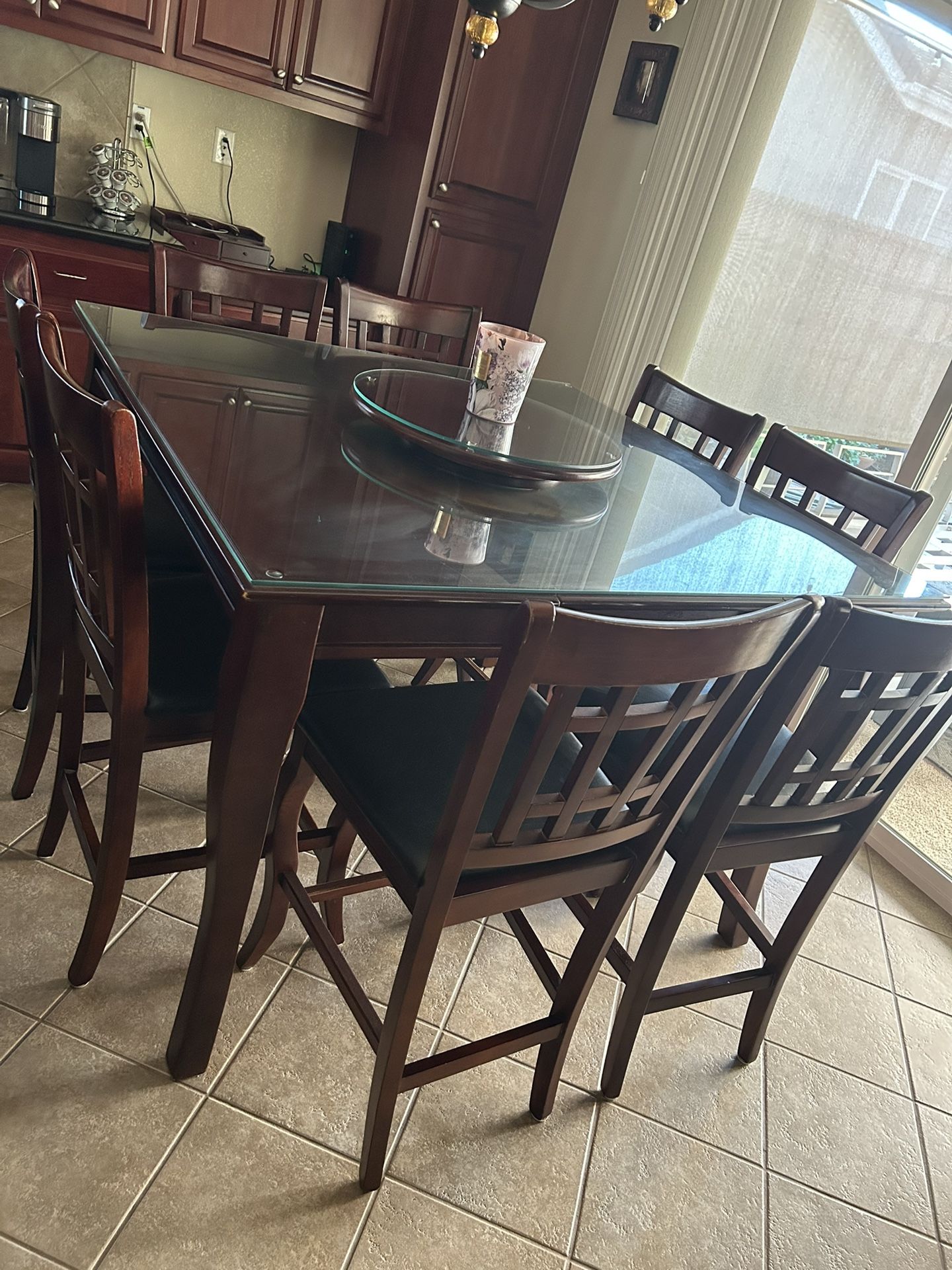 Glass Top Dining Table with Chairs