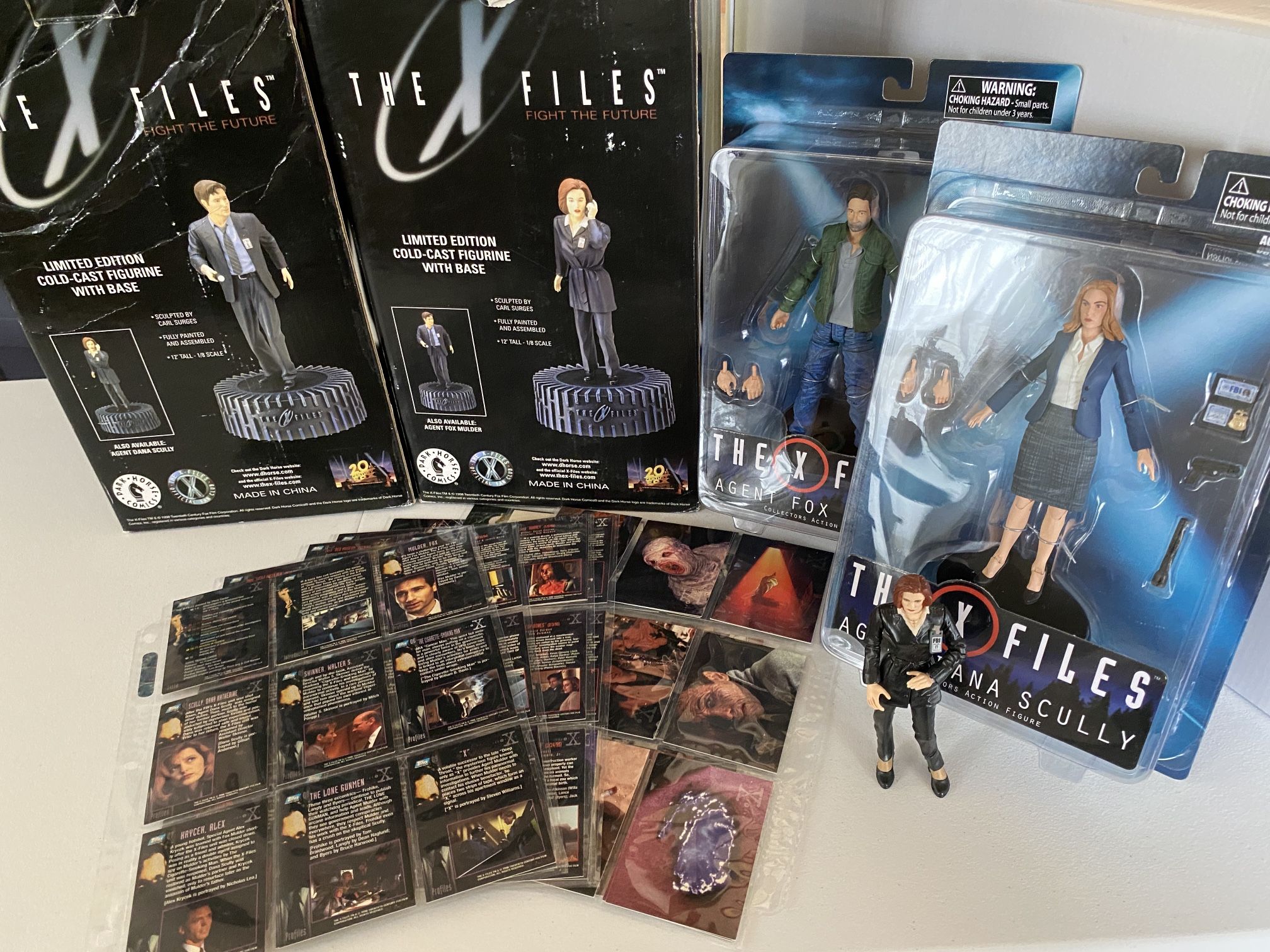 X-Files Action Figures, Statues, and Trading Cards Lot (1995 thru 2016)