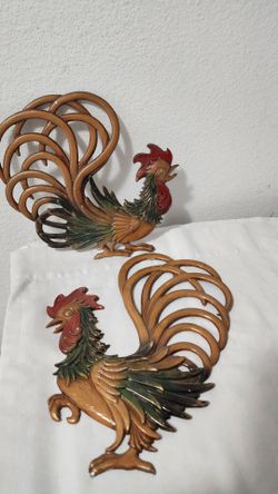 Vintage rooster plaques
