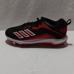 Adidas Icon Bounce Low Metal Baseball Cleats Black/Red Size 13.