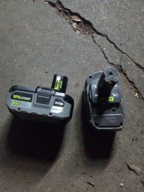 Two Ryobi One 18v 4ah Batteries.