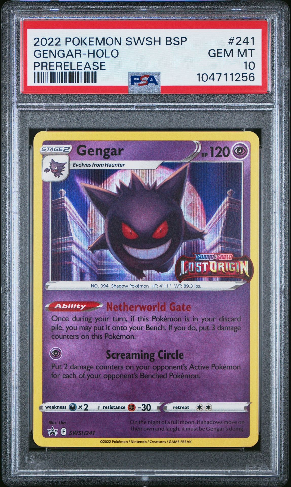 Pokemon Card Gengar PSA 10 Promo
