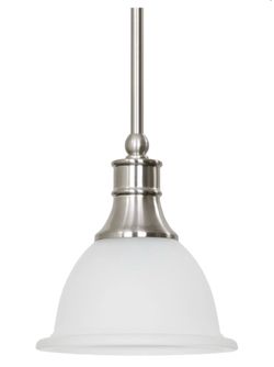 Kira Home Ellie 8" Modern Mini Pendant Light for Kitchen Island Translucent Frosted Glass Dome Shade, Adjustable Extension Downrods Stems, Brushed Nic