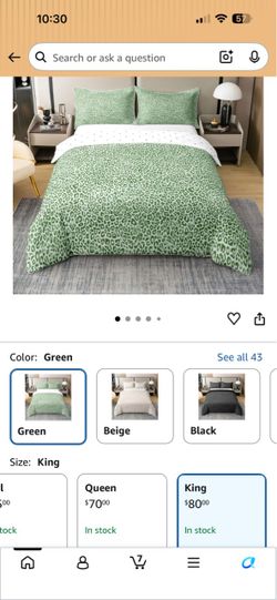 Green Leopard Print King Comforter Set