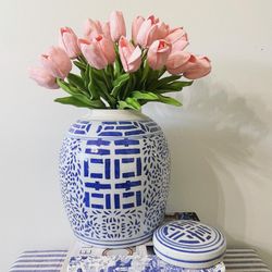 Vintage Lidded Double Happiness Ginger Jar