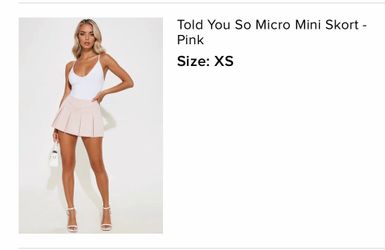 Fashion Nova Told You So Micro Mini Skort – Pink – Size XS – NWT